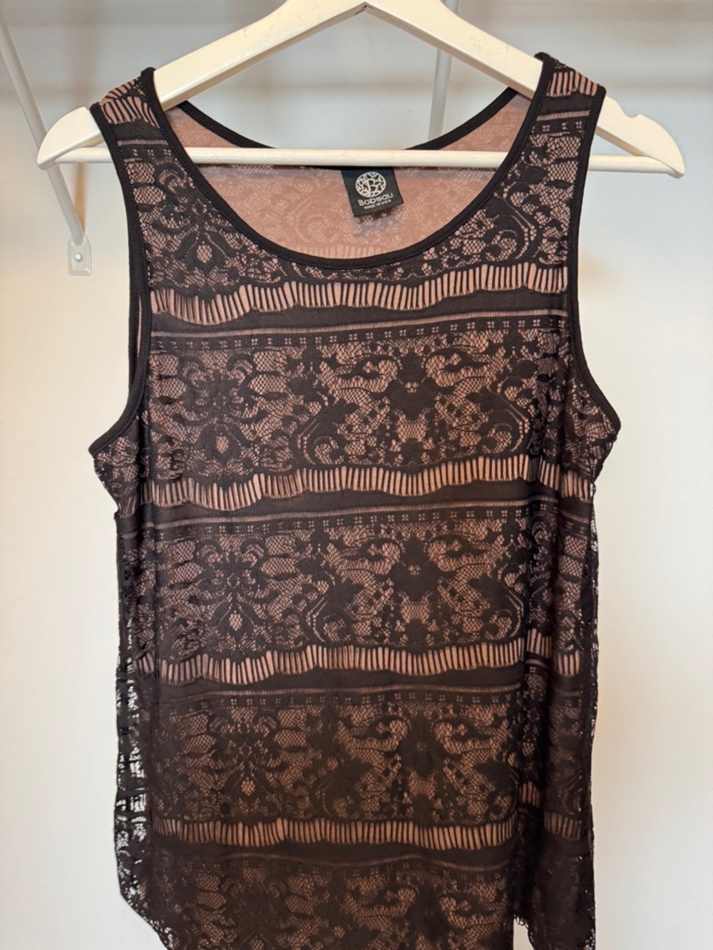 🌸Bobeau Black Lace Sleeveless Sheer Top size M night out whimsigoth fairy grunge - Picture 2 of 7